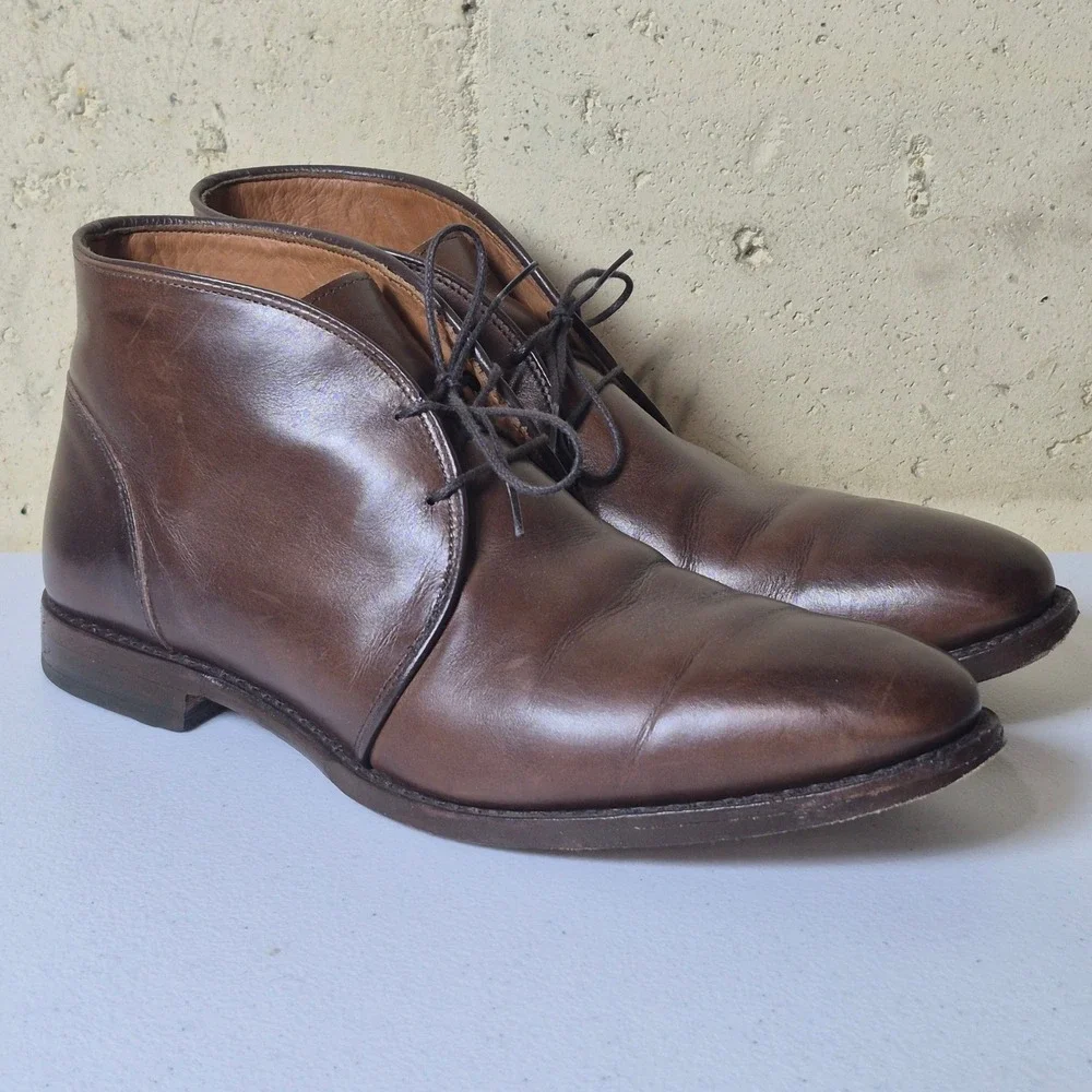Allen Edmonds Williamsburg Chukka Boots Men 10.5 D Brown Leather Bench Welt 2800